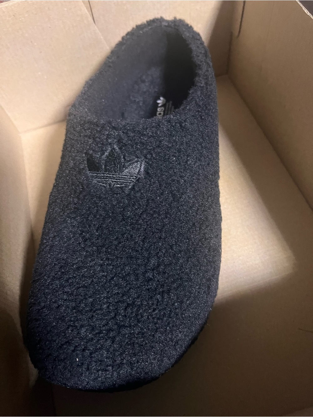 adidas Black Fuzzy Slip-On Loafer